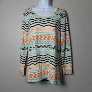 LuLaRoe Lynnae Multicolor Long Sleeve Shirt Size Small NWT